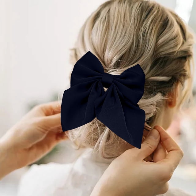 WIFKLSIIPG Solid Color Bow Bill Clip Hair Card Female Hair Net Red Candy Color Cute Wind Hair Accessories Back Hair