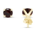 thumbnail image 3 of AFFY 8mm Round Cut Simulated Garnet Stud Earrings in 14k Yellow Gold Over Sterling Silver, 3 of 5