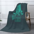 thumbnail image 3 of XMXT Throw Blankets, Game Sticker Handle Green Pattern Bed Blanket for Bedroom Sofa, 50 x 70 inches Green, 3 of 9