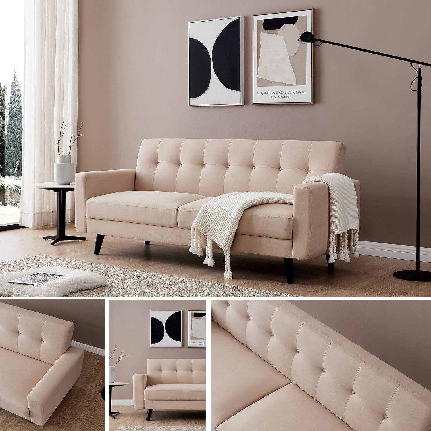 Upholstered Sofas For Living Room Modern Design Couch Soft Fabric