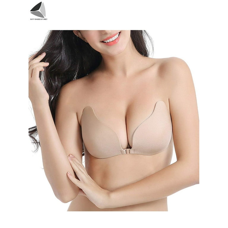 Women Fly Wings Shape Silicone Invisible Push Up Self-adhesive Front  Closure Sticky Breast Nipple Bras 10pcs/set
