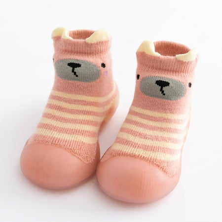 

Toddler Slipper Socks Anti Indoor Walking Sock Shoes Breathable Warm Soft Sole Rubber Cotton Indoor Floor Moccasins for Boys Girls