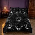 thumbnail image 2 of Homewish Bohemian Sun Duvet Cover Queen, Butterfly Blossom Queen Bedding, White Black, Black Reversible 3 Pieces, 1 Duvet Cover and 2 Pillowcases, 2 of 6
