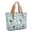 Pug and Dog Paw Print Blue Pattern, variant on Dachshund and Floral Cream Pattern Large Tote Bag for Women, Polyester Roomy Travel Tote with Pockets and Zipper, Lightweight Gifts Ideas for Mom Wife Friend