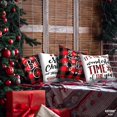 thumbnail image 4 of , Red and White Christmas Pillow Covers 18x18 Inch - Pack of 4 | Christmas Throw Pillow Covers, Christmas Plaid Pillow Covers | Farmhouse Christmas Pillow Covers for Plaid Christmas Decoration, 4 of 6