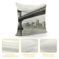 thumbnail image 4 of Heduofu New York Throw Pillow Cushion Cover, Digital Drawn Brooklyn Bridge Unusual Graffiti Style Old Urban Cityscape Print, Decorative Square Accent Pillow Case, Brown White, 4 of 5