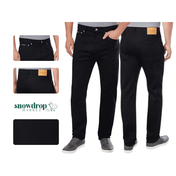 Calvin Klein Men's Slim Straight Jean (Classic Black, 40W x 30L)