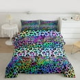 thumbnail image 2 of jejeloiu Colorful Leopard Pattern Bedding Comforter Set,Jungle Cheetah Animal Twin Comforter Sets,Gradient Multicolor Bedding Set For Girl Kids,Luxury Bedroom Decor Reversible,2 Pieces, 2 of 8