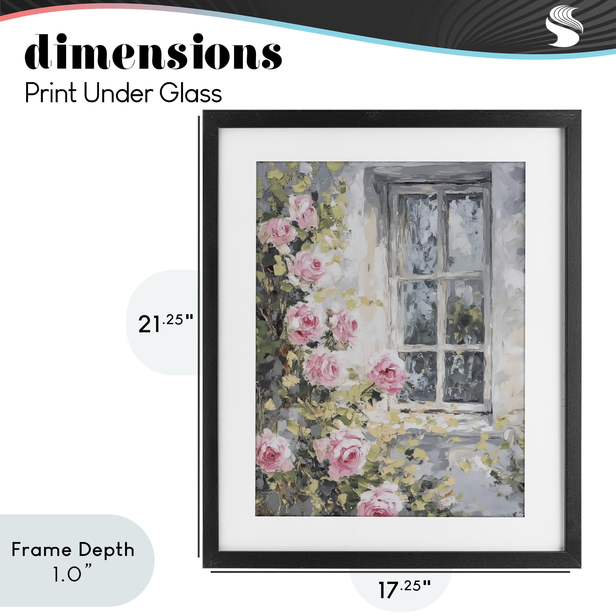 Stupell Industries View Of Roses Cottage Window Black Framed Print Under Glass, design by LSR Design Studio