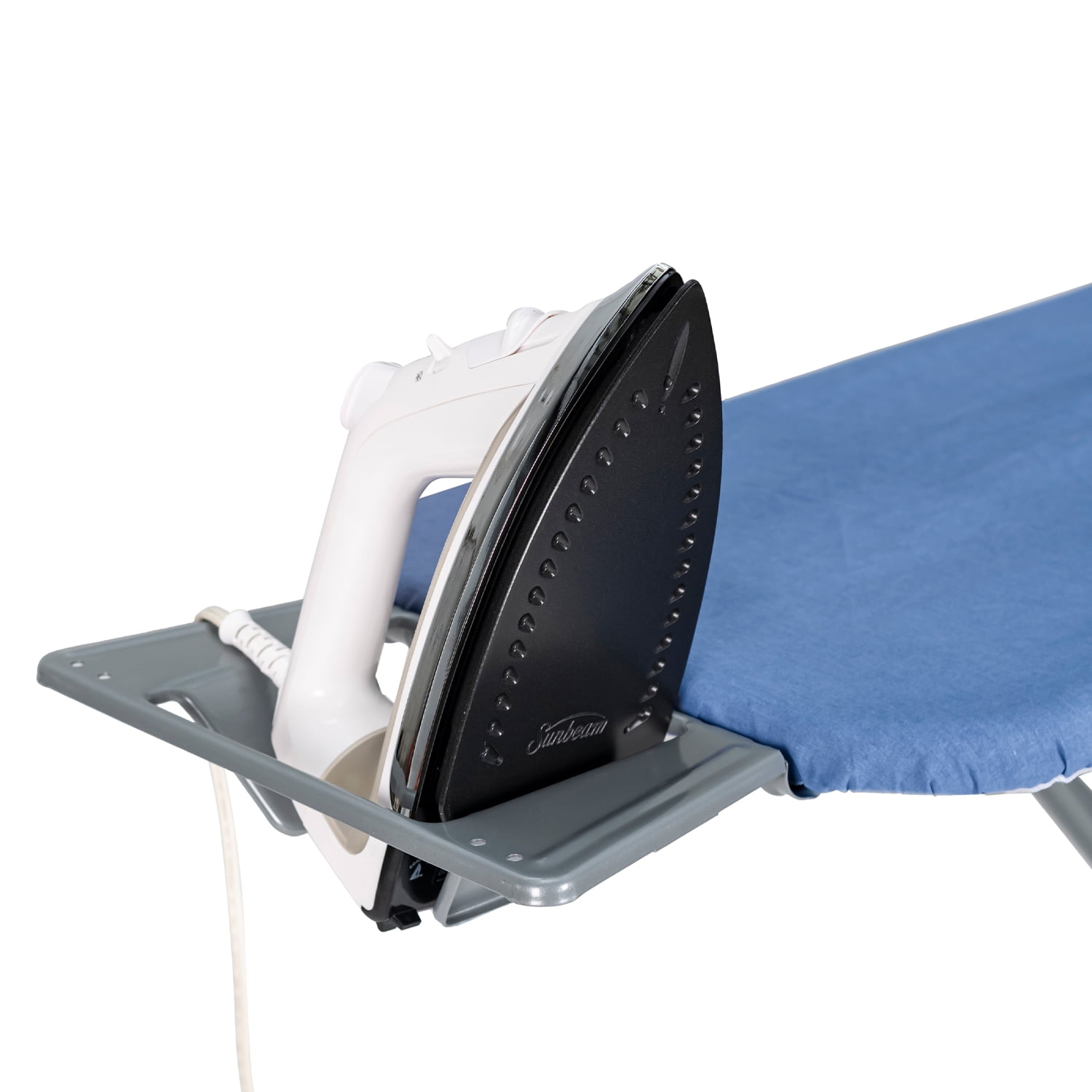 Seymour Home Products Adjustable Height, 4 Leg Ironing Board with Mesh Top and Iron Rest, Dark Blue