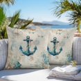 thumbnail image 3 of Nautical Anchor Throw Pillow Covers 20x20 Inch Set of 2, Vintage Coastal Summer Beach Coral Waterproof Outdoor Pillow Covers, Decorative Cushion Pillowcases for Couch, Sofa, Bed, Garden, Patio, 3 of 9