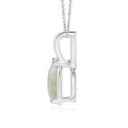 thumbnail image 2 of Angara Natural Opal Necklace - Pear Shaped Opal Pendant Necklace for Women (Size-9x7mm) - October Birthstone Jewelry | 950 Platinum Necklace, 2 of 11