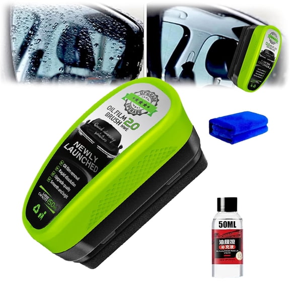 ClearVision Glass Cleaner, Car Windshield Cleaner, 120ml Automotive Oil Film Cleaning Brush - Preserve Clarity, Immediately See the Effects,Perfect Visibility at All Times