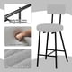 thumbnail image 5 of Set of 2 moderno forrado bar stools - counter height sillas con round seat, back y footrest para kitchen island, dining room o pub (gris), 5 of 8