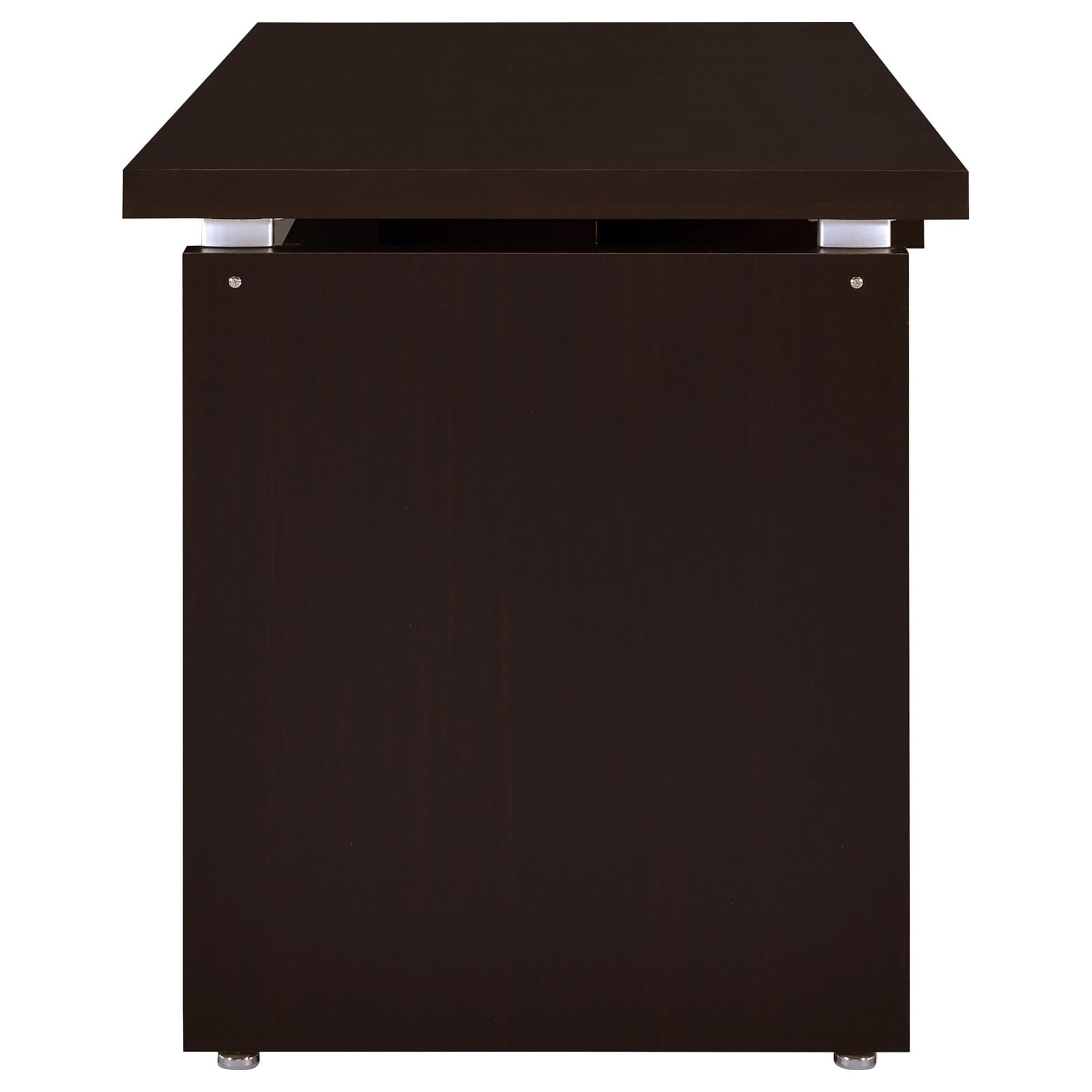 Cappuccino Floating Computer Desk with Keyboard Tray and Storage