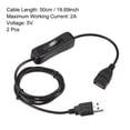 thumbnail image 3 of Unique Bargains Câble USB avec Interrupteur ON/Off USB Mâle vers Femelle Rallonge 1M Noir 2 Pcs, 3 of 5