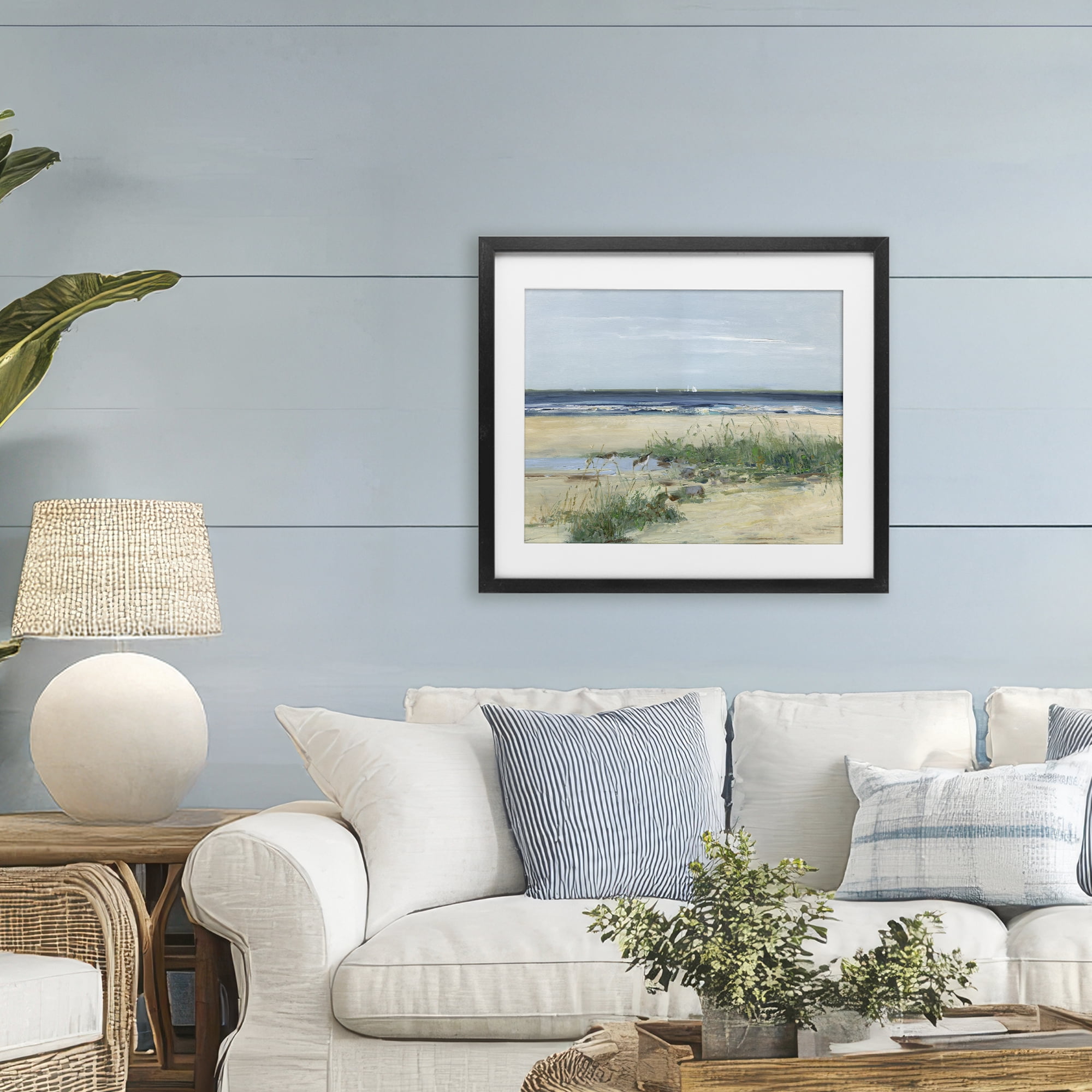 Stupell Industries Beach Marsh Sandpipers Black Framed Print Under Glass, design by Sally Swatland