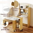 thumbnail image 3 of Mesa Escritorio Comedor Plegable para 4 Personas con Gabinete Multifuncional para Cocina o Comedor, 3 of 9