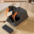 thumbnail image 2 of Ourlova Stainless Steel Litter Box with Lid Extra Large High Sided Cat Litter Trays Enclosed Litter Box with Cat Litter Mat And Scoop Easy Clean Detachable, 2 of 7