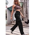 thumbnail image 6 of Womens High Waist Loose Fit Pants with Pockets Buttoned Front Casual Long Durable Rayon Blend Fabric for Everyday Wear, 6 of 8