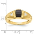 thumbnail image 4 of Primal Gold 10K Yellow Gold Polished/Brushed 1-8x5 Onyx and Diamond Ring, 4 of 5