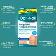 Opti-Nail Fungal Treatment Renewal Patches, 21 Count, Fungal Nail Patches, Night-Time Treatment For Improved Toenail Appearance