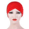 thumbnail image 4 of Porfeet Women's Beads Elastic Turban Hat Cancer Chemo Cap Hijab Head Wrap, 4 of 7