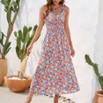 thumbnail image 5 of Summer Saving Wycnly Summer Dresses for Women Beach Fashion Elastic Waist A Line Tank Sundress 2024 Sleeveless V-Neck Floral Print Long Formal Dress Black m, 5 of 7