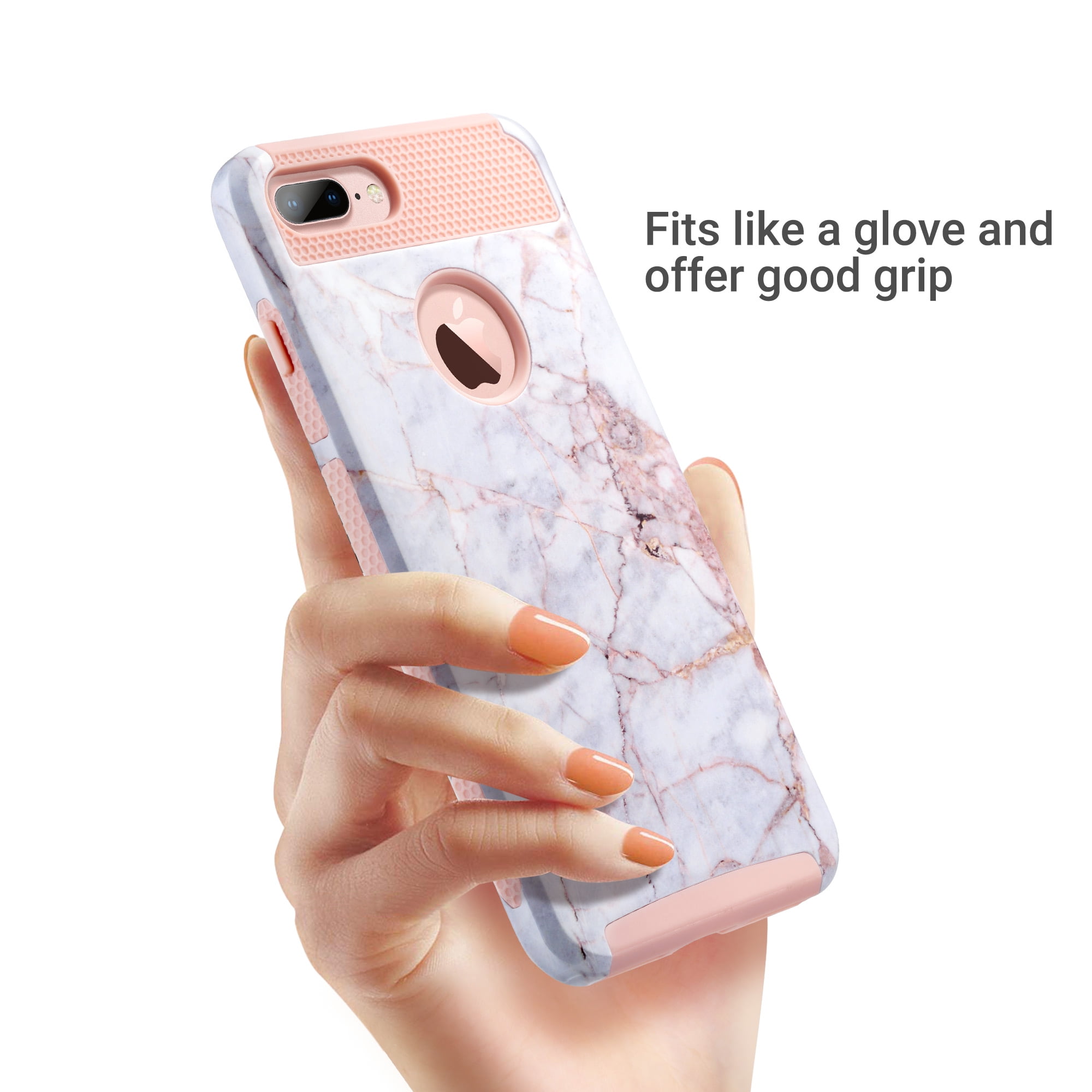 Iphone 7 Plus Case Ulak Slim Dual Layer Protection Scratch Resistant Hard Back Cover Shock Absorbent Tpu Bumper Case For Apple Iphone 7 Plus 5 5 Inch Rose Gold Marble Walmart Com
