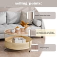 thumbnail image 3 of Glory Patio Round Coffee Table for Living Room, Bedroom, Modern Table with Clear Tempered Glass, 3 of 6