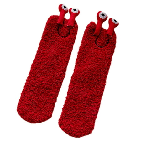 

SIEYIO Women Winter Fuzzy Slipper Socks NFunny 3D for Frog Eyes Bright Solid Fluffy Hos
