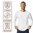 thumbnail image 3 of Gildan Unisex Softstyle Long Sleeve T-Shirt 60/40 Ring-Spun Cotton/Polyester Crewneck Classic Fit Casual Tee (Navy-Mist, 3XL), 3 of 7