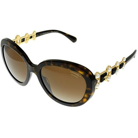 Chanel Bijou Sunglasses Oval Women Tortoise Pearls Polarized CH5334 HB 714S9 Size: Lens/ Bridge/ Temple: 56-19-140