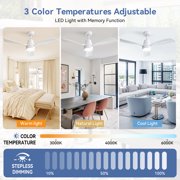 Sofucor Ceiling Fan 48 White Modern LED Ceiling Fan with Remote Control
