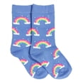 thumbnail image 5 of Girls Crazy Socks Unicorn Rainbow Stars all Over Novelty Crew Socks Size 6-8, 5 of 5