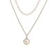 thumbnail image 1 of Gargantilla con cadena colgante de perlas de imitación de doble capa elegante para mujer, regalo de joyería, dorado, código de modelo 24115 dorado, 1 of 5