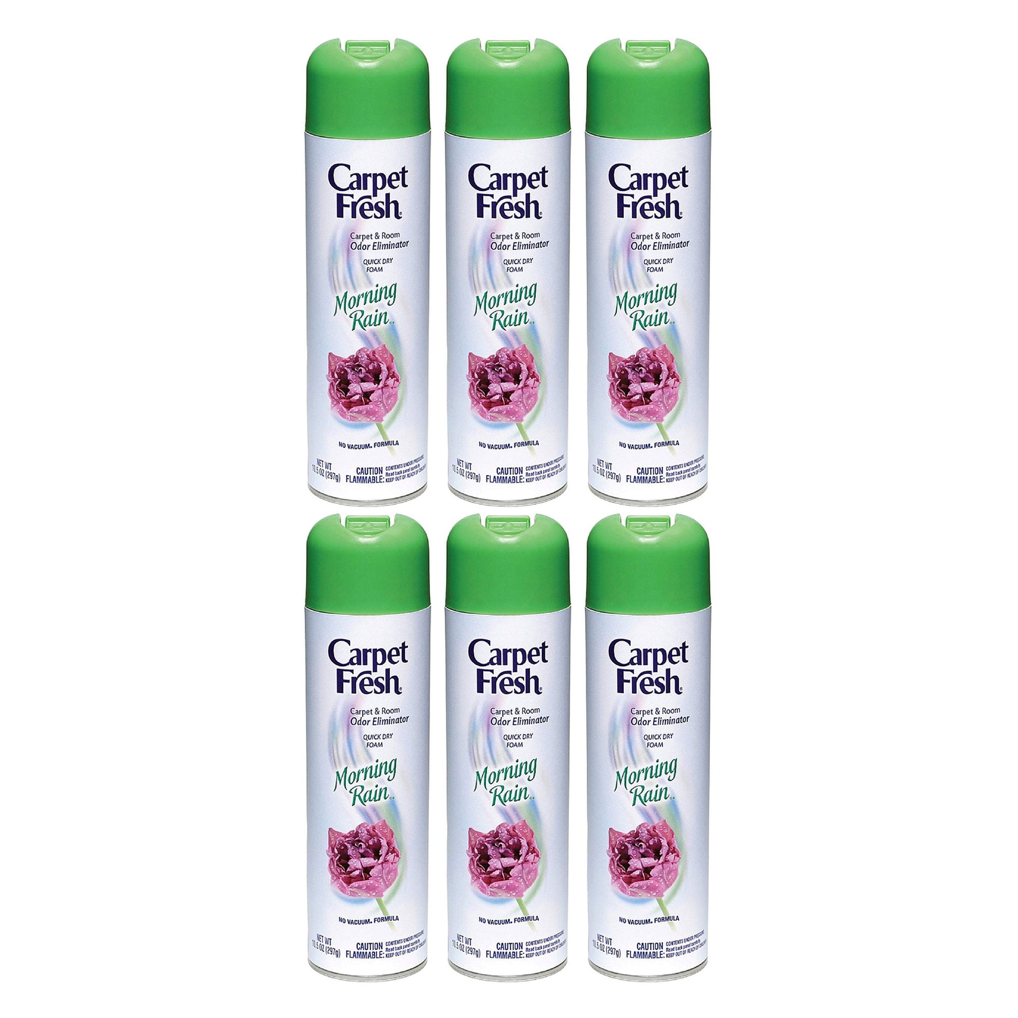 Carpet Fresh No Vacuum Freshener and Deodorizer Spray, Morning Rain (6 Pack)