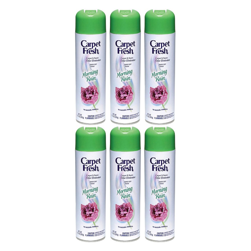 Carpet Fresh No Vacuum Freshener and Deodorizer Spray, Morning Rain (6