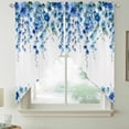 thumbnail image 2 of Spring Blue Floral Swag Valances for Windows 2 Pack, Kitchen Window Curtains 36 Inch Length, Farmhouse Weeping Floral Leaves Privacy Swag Curtains for Living Room/Bathroom with Rod Pocket 36"x36", 2 of 8