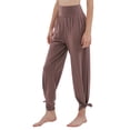 thumbnail image 3 of Pantalones de Yoga de Pierna para Mujer, Holgados y Cómodos, de Cintura Alta, con Bolsillos. Carmín S, 3 of 10