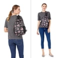 thumbnail image 2 of Mosiso Sling Backpack Outdoor Causal Daypacks Pattern Rope Crossbody Shoulder Bag For Travel Hiking, Black Base Floral, 2 of 6