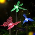 thumbnail image 1 of Solar Garden Lights - 3 Pack Solar Stake Light, Color Changing Solar Powered Decorative Landscape Lighting Hummingbird Butterfly Dragonfly for Outdoor Path, Yard, Lawn, Lawn, Halloween, Christmas, 1 of 1