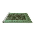 thumbnail image 2 of Ahgly Company Machine Washable Indoor Rectangle Oriental Turquoise Blue Industrial Area Rugs, 7' x 10', 2 of 4