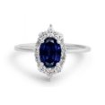 thumbnail image 3 of HeartsAndYou 1.57ct Natural Blue Sapphire & Diamond Halo Ring 100% REAL 14k SOLID Yellow Gold, 3 of 8