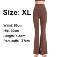 thumbnail image 2 of Pantalones de yoga acampanados para mujer, pantalones de cintura alta con realce de glúteos y pierna ancha, pantalones deportivos micro La Fitness - Brown623, 2 of 5