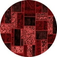 thumbnail image 1 of Ahgly Company Machine Washable Indoor Round Patchwork Red Transitional Area Rugs, 4' Round, 1 of 4