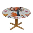thumbnail image 3 of Orinice Foxes Trees Hearts Round Table Cover Stain Resistant Washable Indoor Outdoor Tablecloth Kitchen Dining Wedding Parties Picnic Camping 100% Polyester Fiber 46-50, 3 of 8