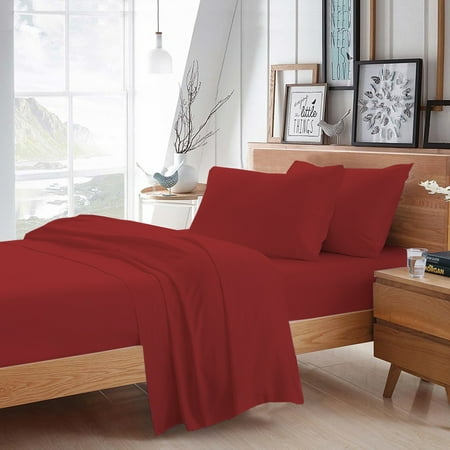 21 Inch Bed Linens MISR Linen 4PCs Sheet Set Egyptian Cotton 400 Thread Count Solid Collection 21 Inches Pocket ()