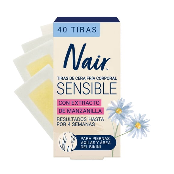 Cera Fría depiladora Nair Facial 40 piezas