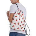 thumbnail image 3 of Kdxio Hand Drawn Watermelon Print Drawstring Backpack Bag,Waterproof Draw String Back Sack, Gym Drawstring Bags Swim Bag For Unisex, 3 of 9
